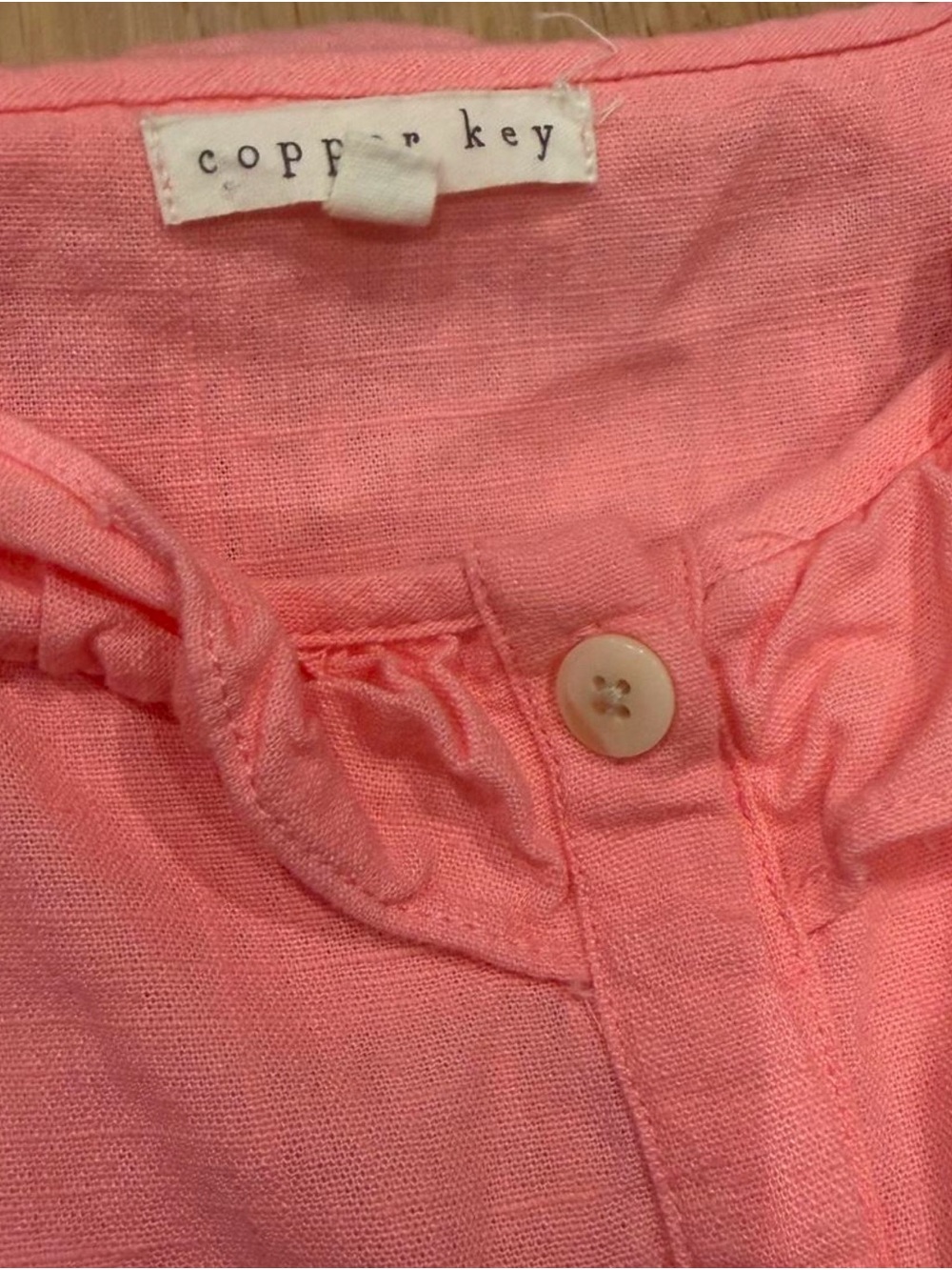 Copper Key Coral Button-Front Ruffle Sundress - Picture 2 of 7